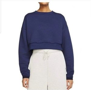 Nike City Ready Cropped Sweatshirt in Navy Blue